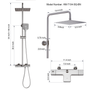 9.8" Thermostatic Rain Shower Faucet with Tub Spout in Brushed Nickel