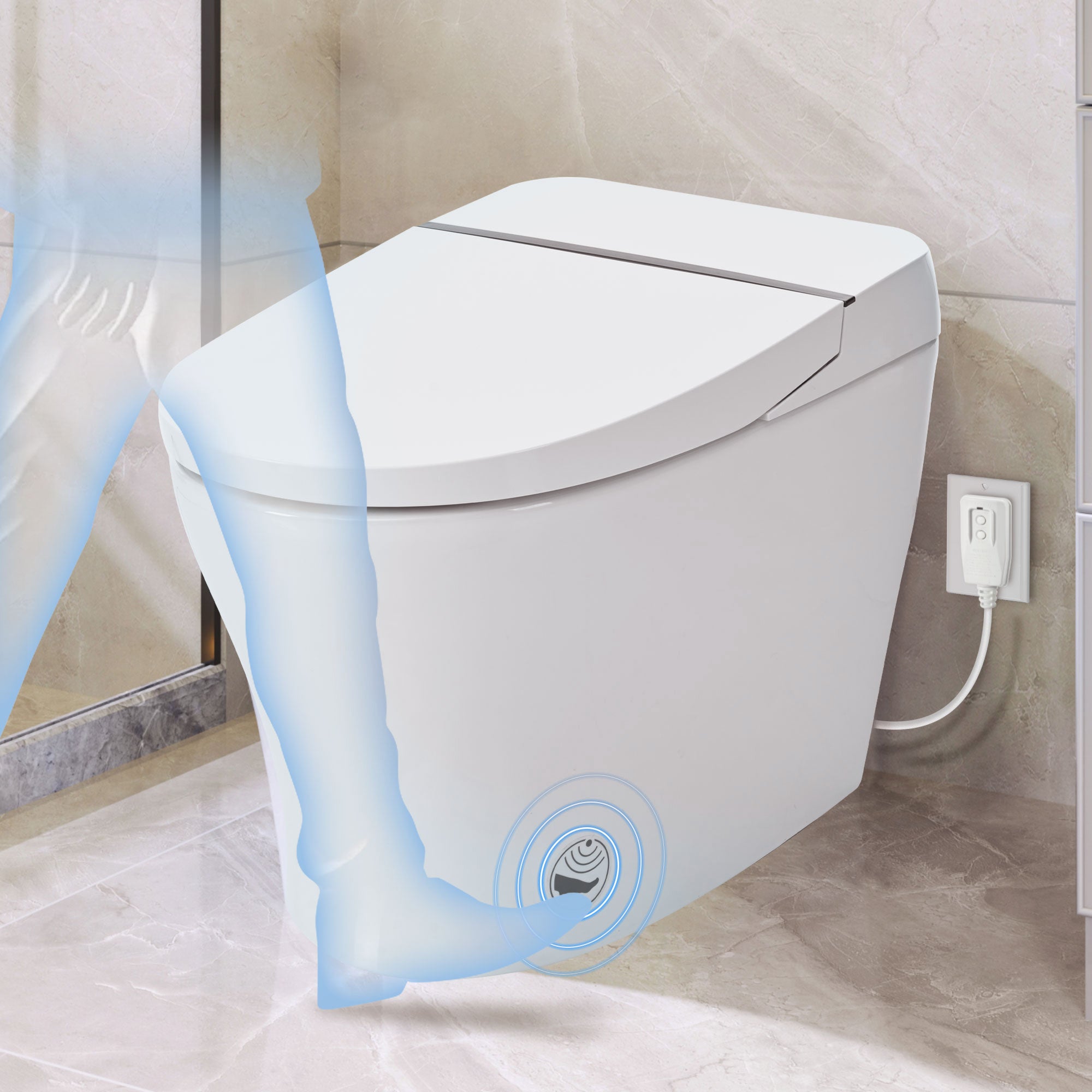 Heated Seat Smart Toilet with Dual Flush 1/1.28 GPF and Adjustable Temperature