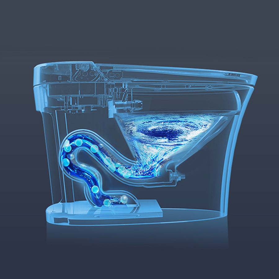 Compact Dual Flush Smart Toilet Bidet Combo with Self-Cleaning Nozzle