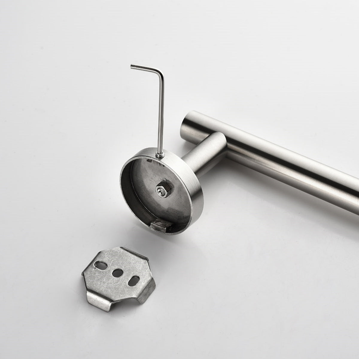 3-Piece Bathroom Hardware Accessories Set with Towel Bar Toilet Paper Holder & Robe Hook