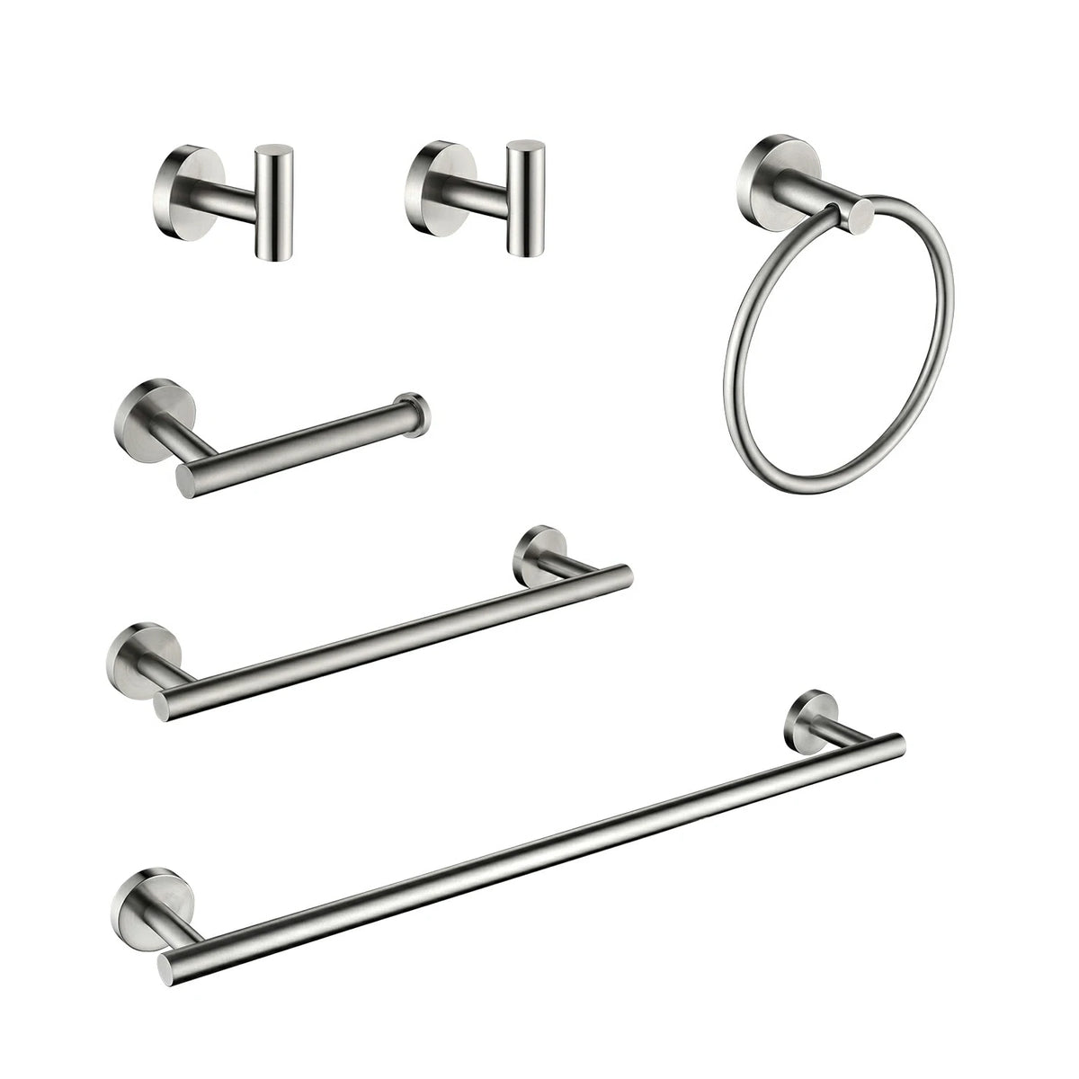 6 Piece / 9 Piece Stainless Steel Bathroom Towel Rack Set Wall Mount
