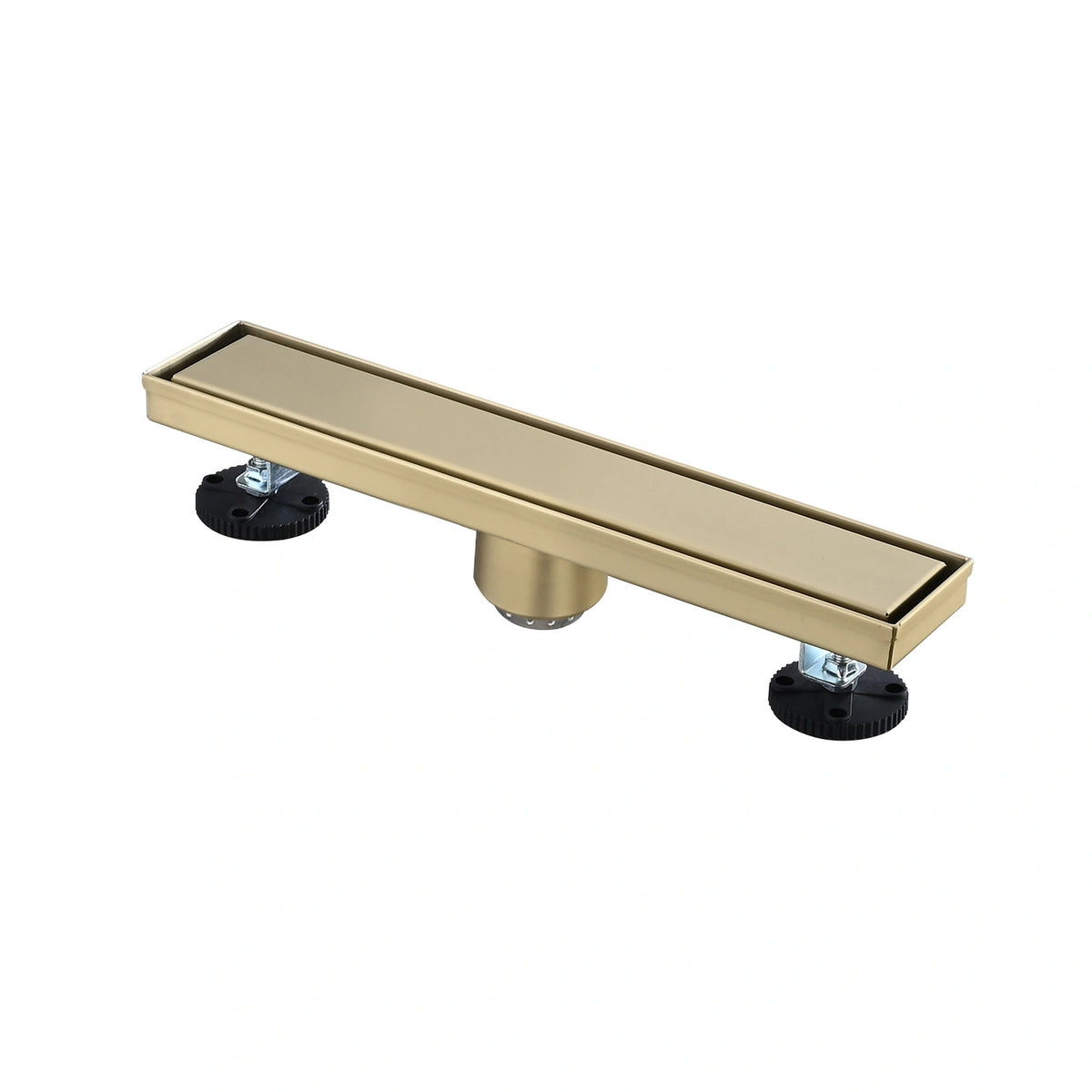 Linear Shower Drain with Reversible Tile Insert Cover Hair Strainer and Leveling Feet