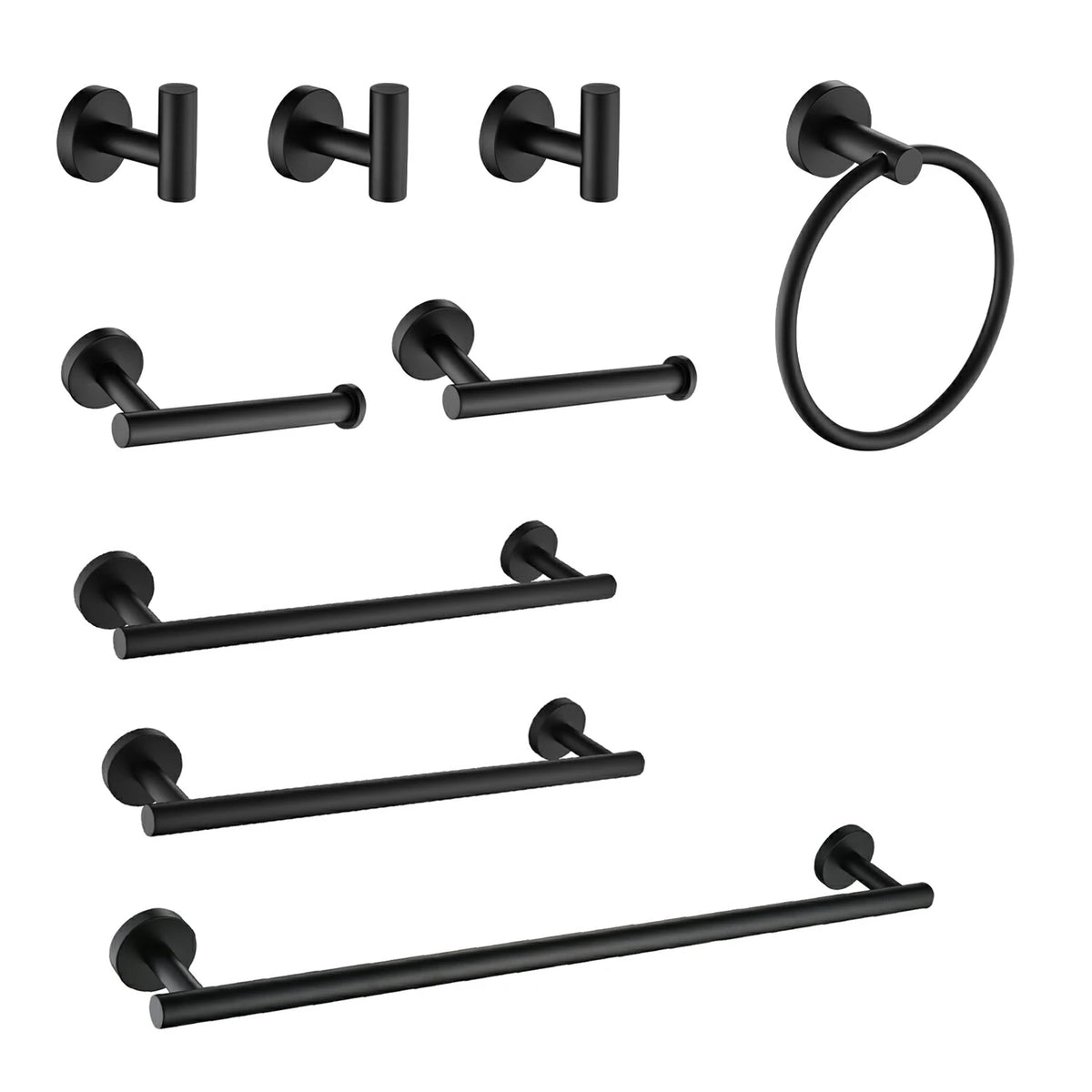 6 Piece / 9 Piece Stainless Steel Bathroom Towel Rack Set Wall Mount