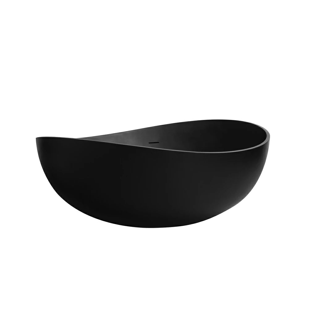71" Matte White Solid Surface Freestanding Soaking Bathtub