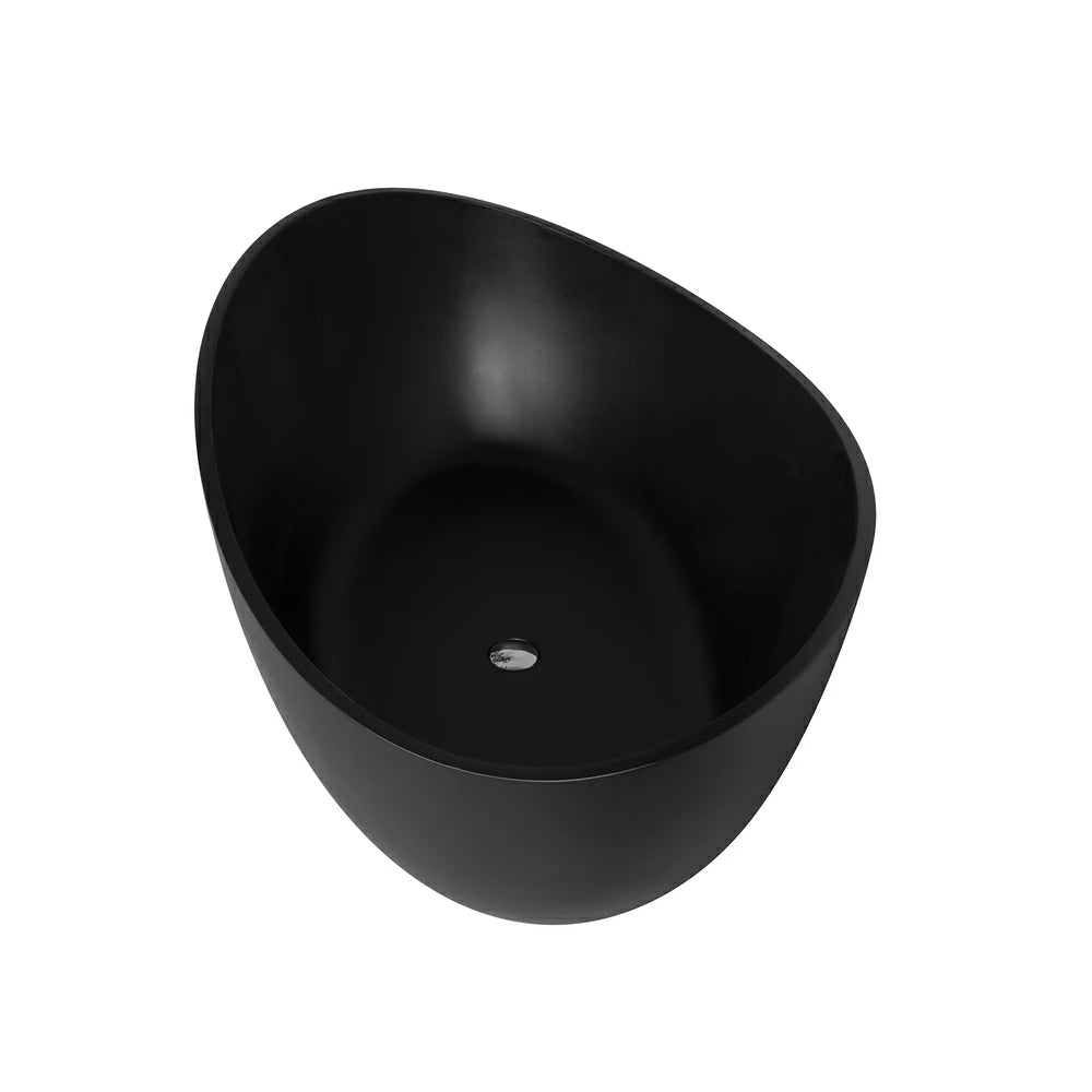 71" Matte White Solid Surface Freestanding Soaking Bathtub