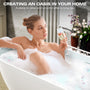 59" Freestanding Stone Resin Soaking Tub with Overflow & Pop-Up Drain