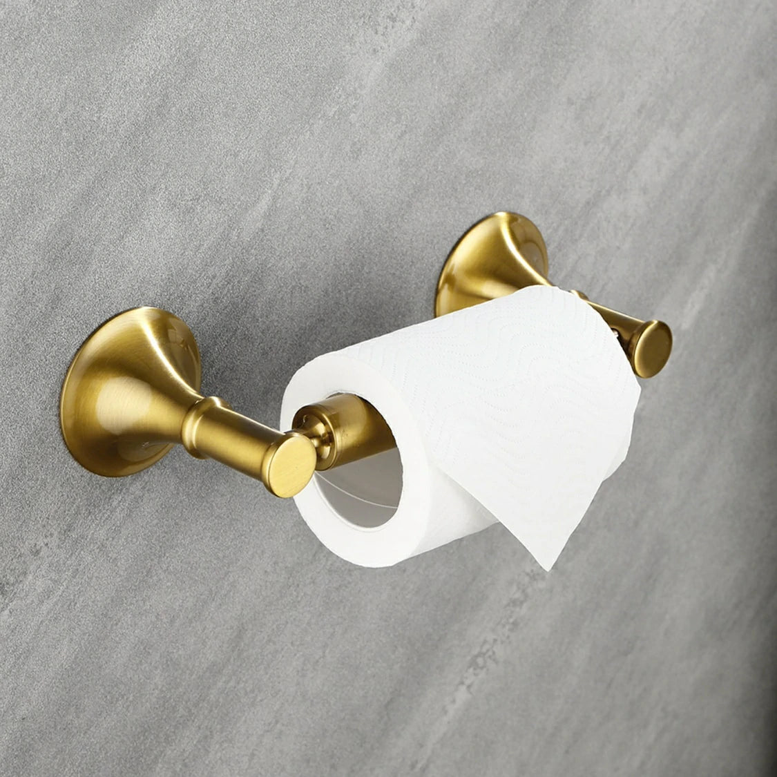 6 Piece Brass Bathroom Towel Rack Set Wall Mount