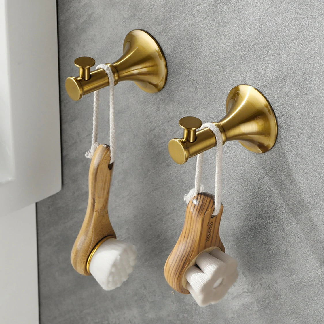 6 Piece Brass Bathroom Towel Rack Set Wall Mount