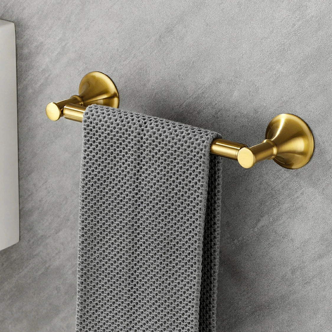 6 Piece Brass Bathroom Towel Rack Set Wall Mount