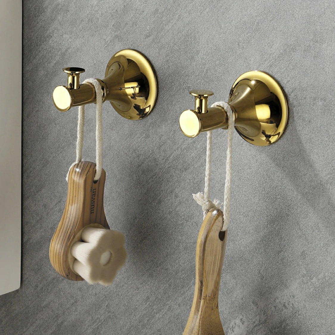 6 Piece Brass Bathroom Towel Rack Set Wall Mount