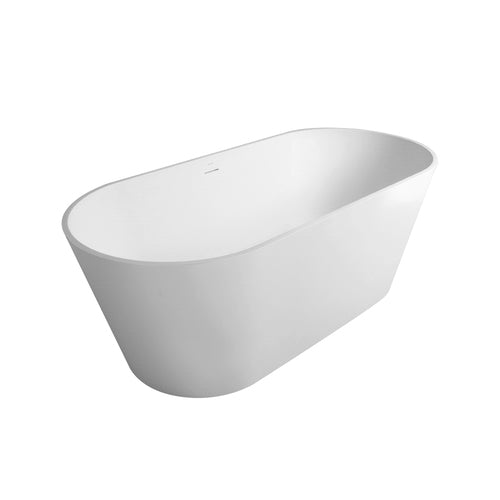 55"/ 59"/63"/65"/71" Matt White Solid Surface Freestanding Soaking Bathtub for Bathroom