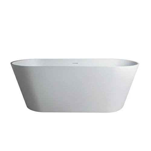 55"/ 59"/63"/65"/71" Matt White Solid Surface Freestanding Soaking Bathtub for Bathroom