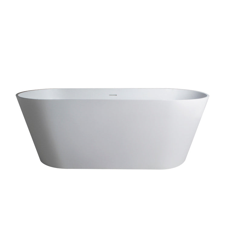 55"/ 59"/63"/65"/71" Matt White Solid Surface Freestanding Soaking Bathtub for Bathroom