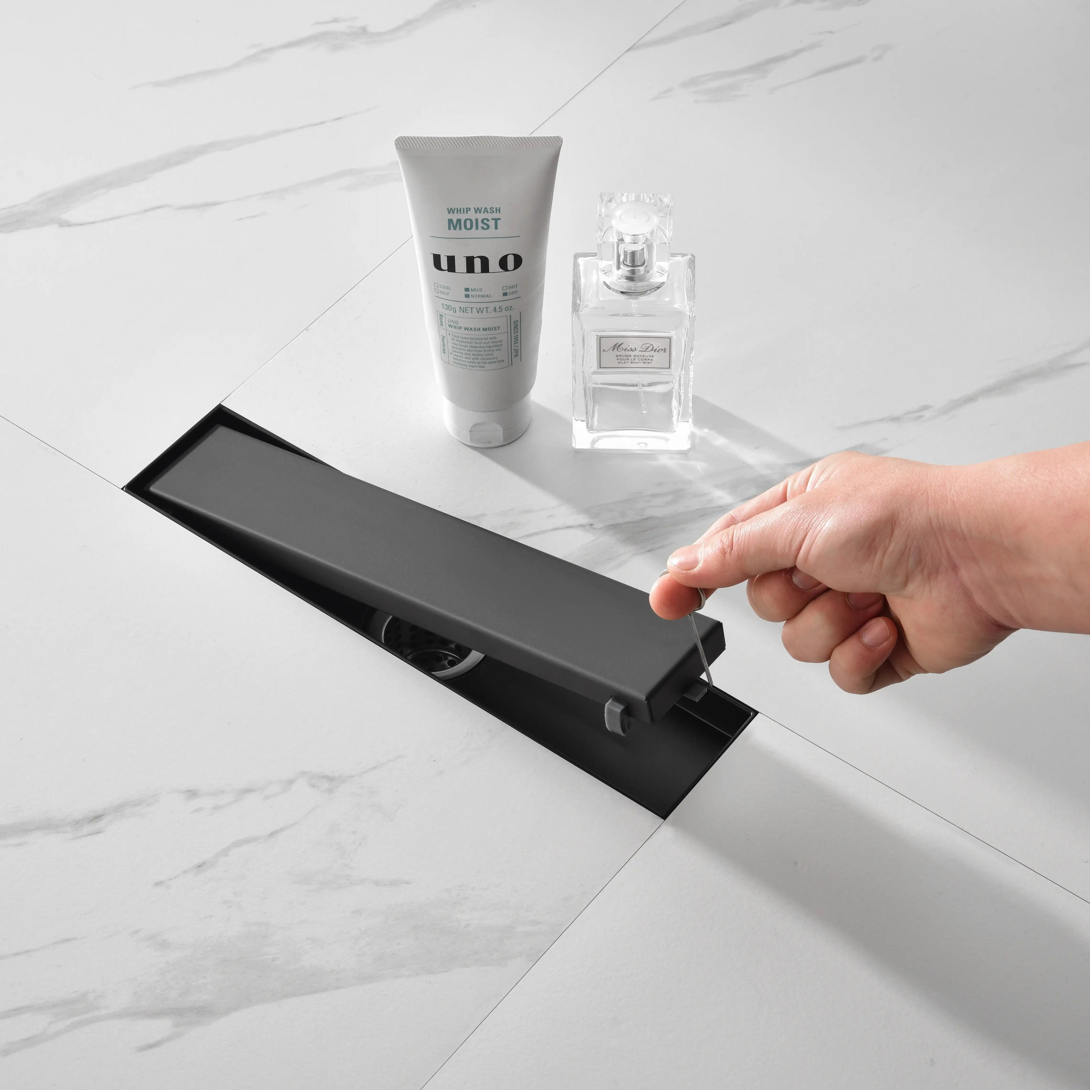 12 Inch Linear Shower Drain in 304 Stainless Steel with Removable Cover