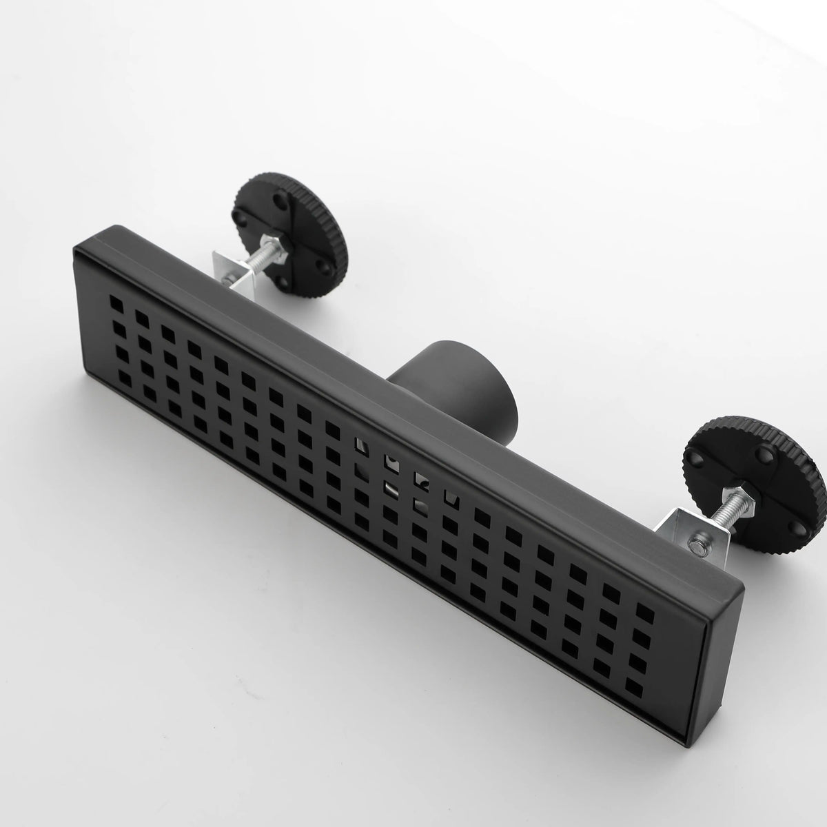 12-Inch Linear Shower Drain with Quadrato Pattern Grate in 304 Stainless Steel