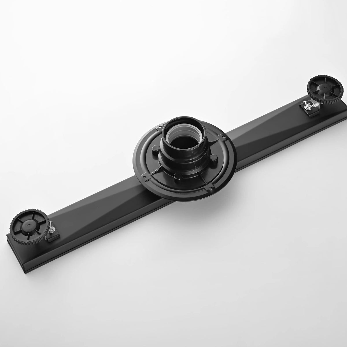 24 Inch Linear Shower Drain in 304 Stainless Steel with Removable Patterned Grate Hair Strainer and Leveling Feet