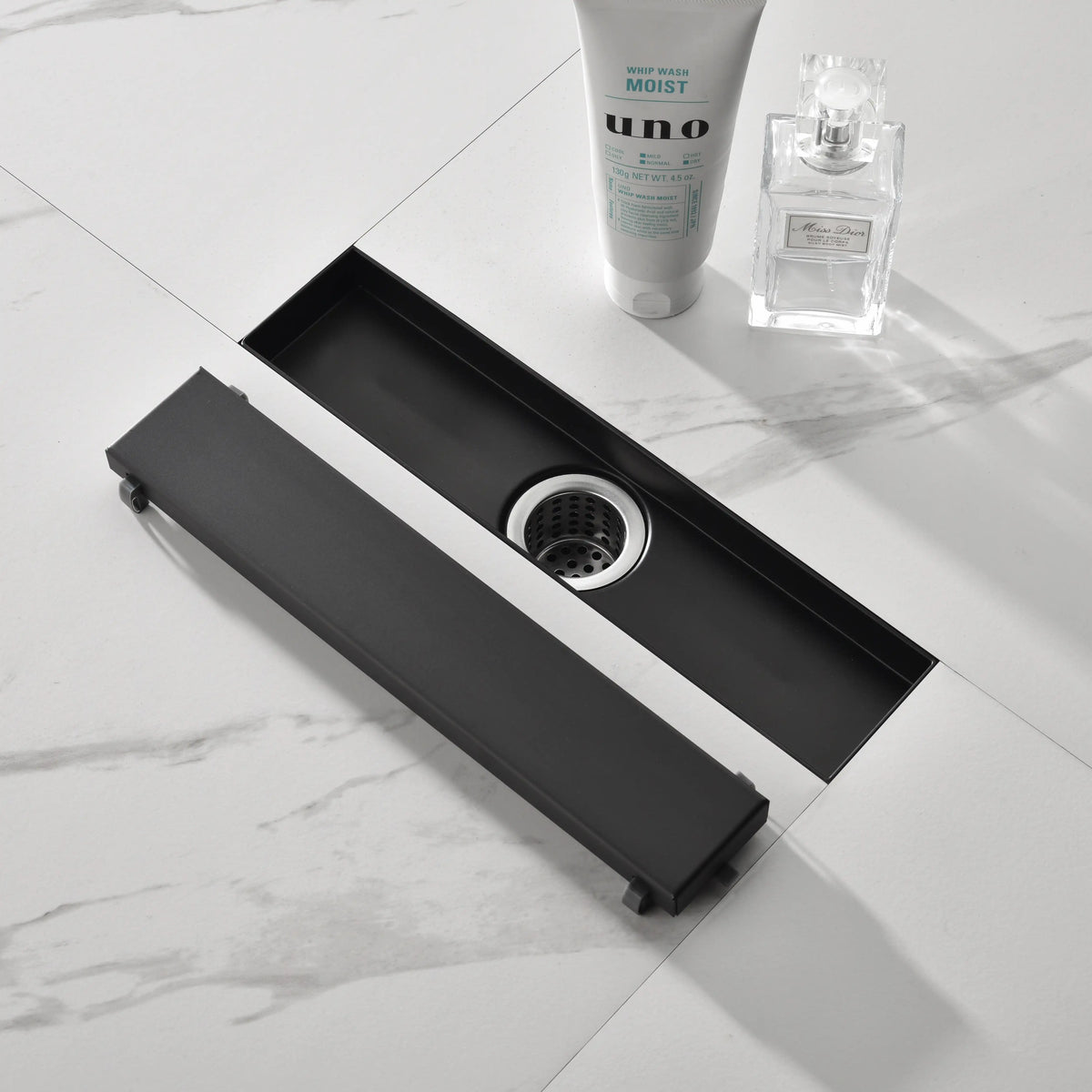 12 Inch Linear Shower Drain in 304 Stainless Steel with Removable Cover