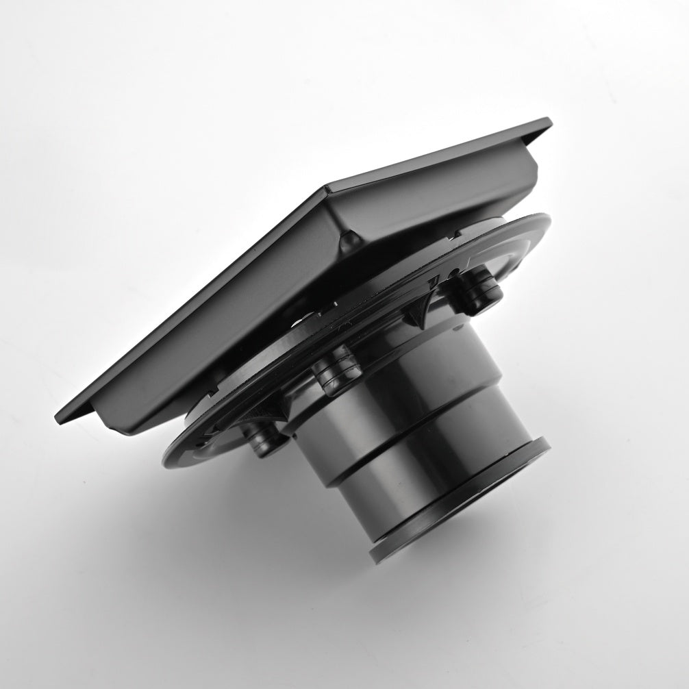 6-Inch Square Shower Drain with Flange and Removable Pattern Grate in SUS 304 Stainless Steel