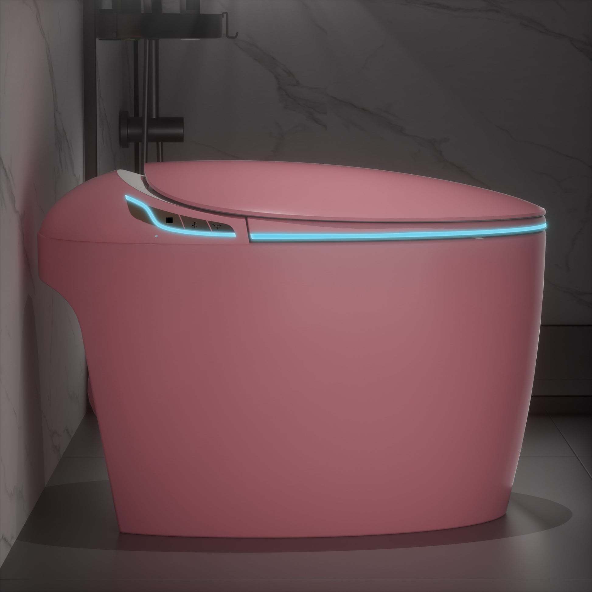 Smart Egg-Shaped Toilet with Built-in Bidet and Soft Ambient Light