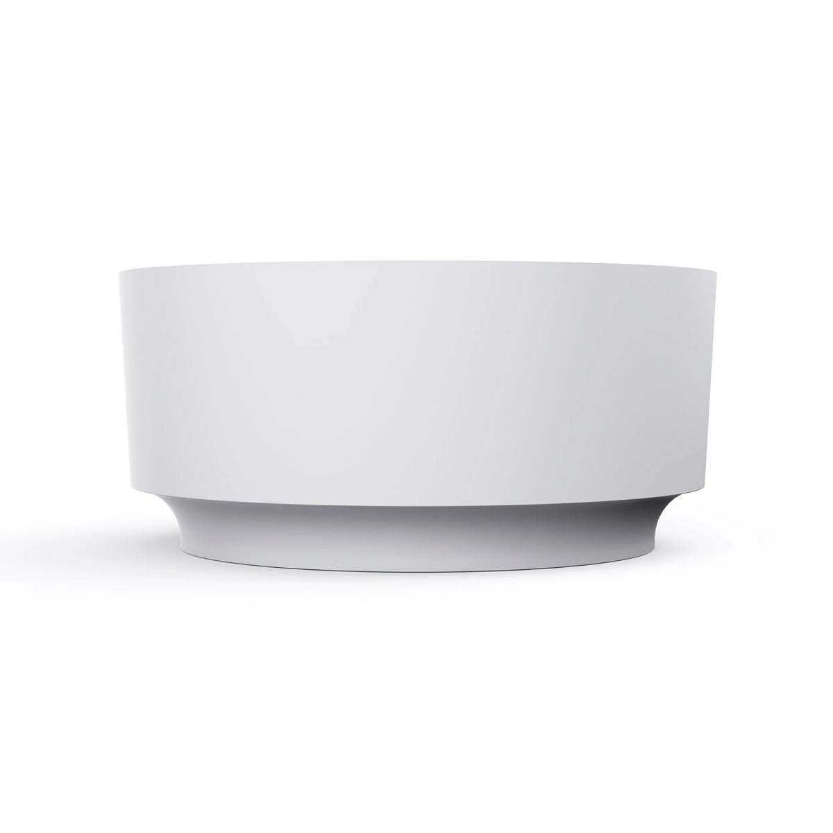 49 Inch Matte White Round Solid Surface Freestanding Soaking Bathtub