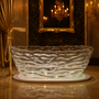 69" Sculptural Transparent Resin Freestanding Soaking Bathtub 
