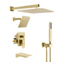 12" 4-Function Dual Shower Head System with Tub Spout