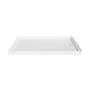 48"/60"x30"-36" White SMC Shower Base with Flamed Rock Slip-Resistant Surface, Left/Right Drain