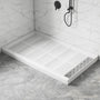 48"/60" x 30"/32"/36" White SMC Rectangular Shower Base with Non-Slip Texture, Left/Right Drain
