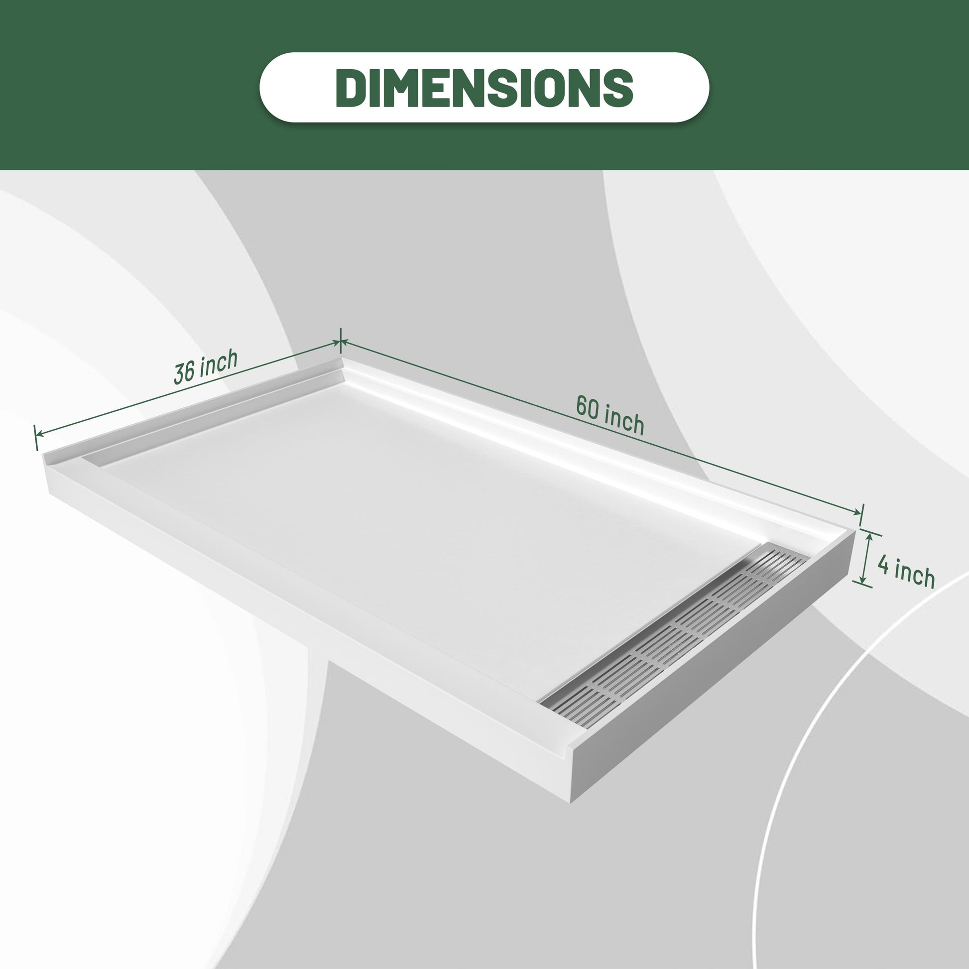 Cultured Marble Solid Surface Shower Base with Anti-Slip Textured Floor for Modern Bathrooms