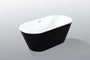 59 in. Acrylic Freestanding Soaking Bathtub with Toe-Tap Drain in Glossy White/Black