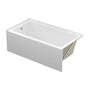 60 in. Glossy White Acrylic Alcove Soaking Bathtub with Integrated Skirt, Chrome Twist Drain and Overflow