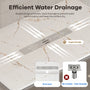 60"x36" White/Calacatta Curbless SMC Shower Base with Flamed Rock Slip-Resistant Surface, Center Drain