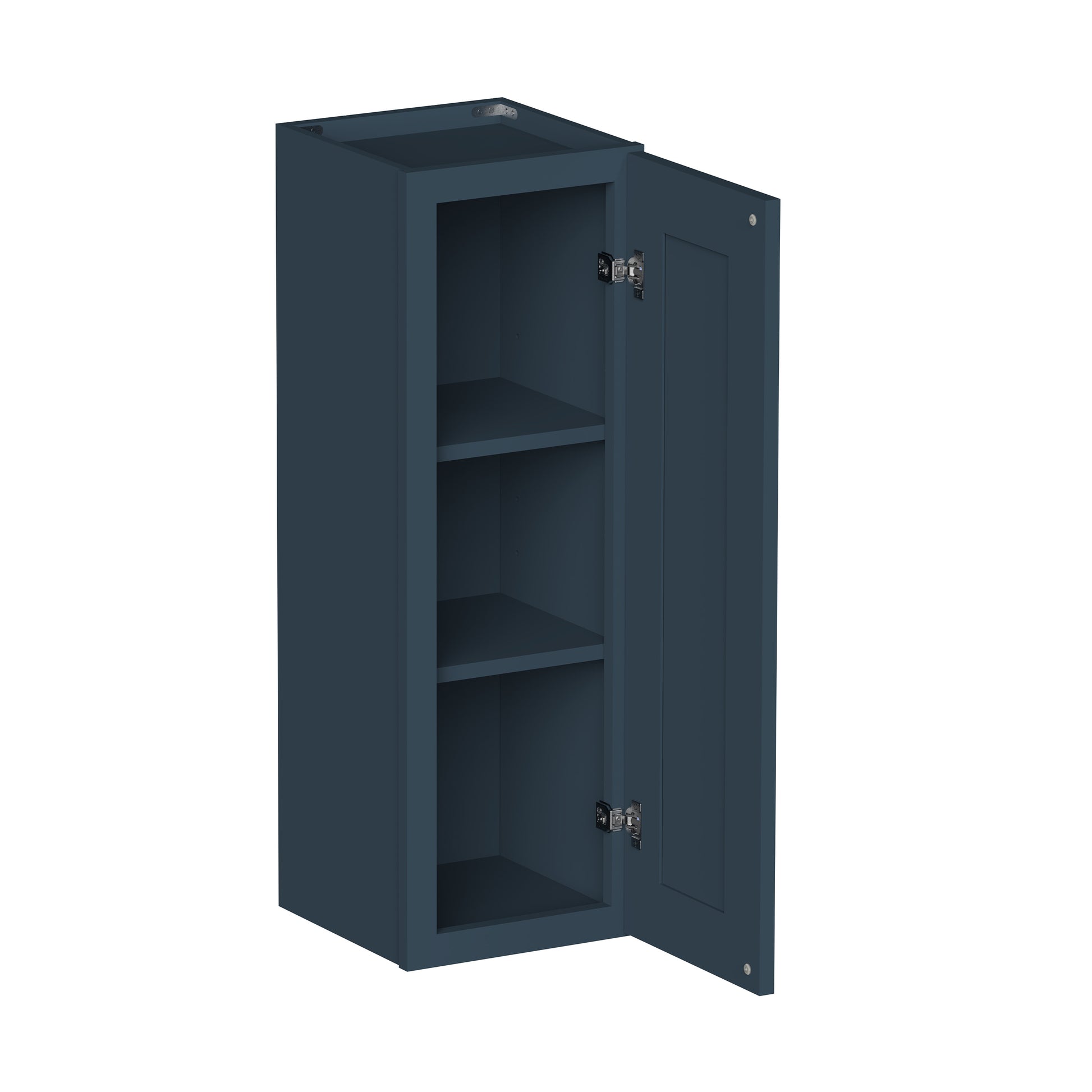 Cyber Grey RTA 9"-21"W x 12"D x 30"-42"H 15-Size Standard Wall Cabinet with Door and Shelves