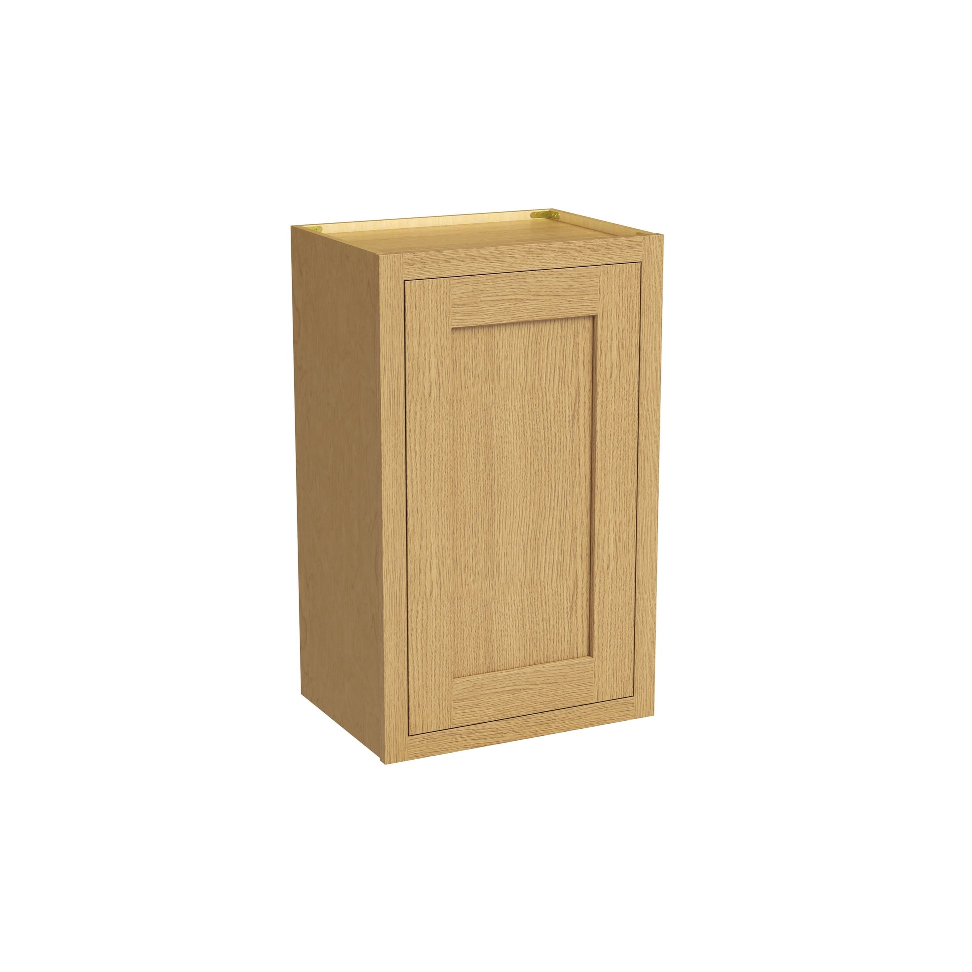Inset Hazelnut Oak RTA 9-21"W x 30-42"H x 13.5"D 15-Size Single Door Wall Cabinet