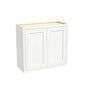 Inset Origami White RTA 24-36"W x 30-42"H x 13.5"D 15-Size Double Doors Wall Cabinet