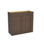 Inset Truffle Brown RTA 24-36"W x 30-42"H x 13.5"D 15-Size Double Doors Wall Cabinet