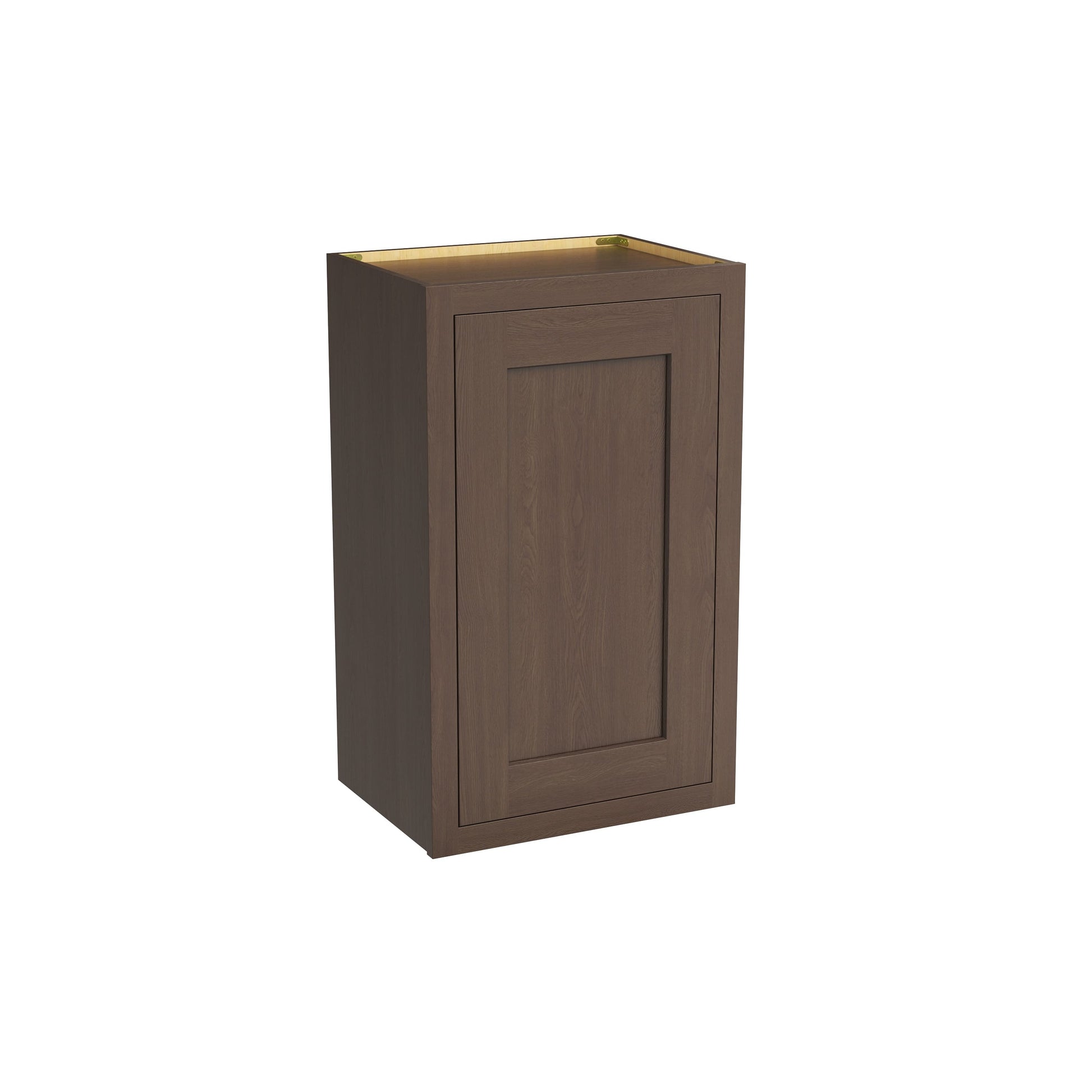 Inset Truffle Brown RTA 9-21"W x 30-42"H x 13.5"D 15-Size Single Door Wall Cabinet