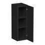 Slim Ebony Black Shaker RTA 9"-21"W x 30"/36"/42"H x 12"D 15-Size Single Door Standard Wall Cabinet
