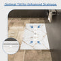 White/Calacatta Curbless SMC Shower Base with Flamed Rock Slip-Resistant Surface, Center Drain