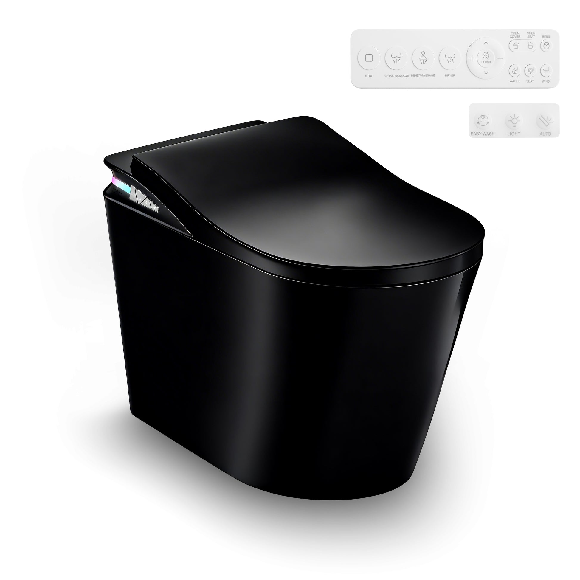 One-Piece Chair Height Elongated Smart Bidet Toilet with Auto Lid, Foam Shield Protection & Dual Flush