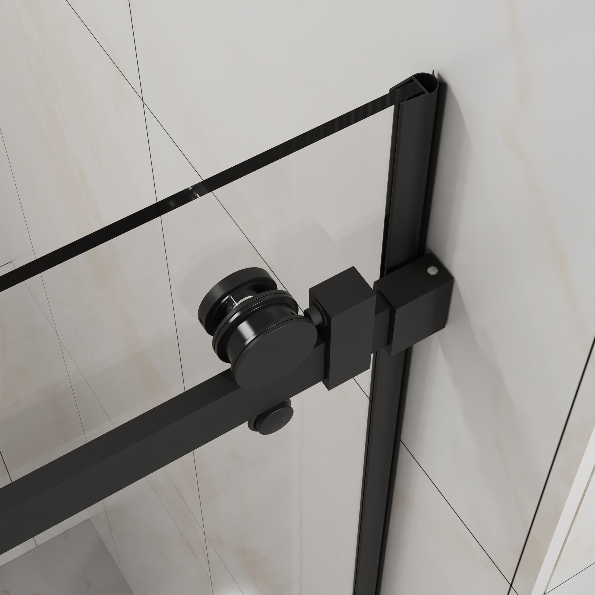 60"x 58" Bathtub Door, Frameless Tub Sliding Shower Door