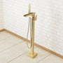 Casainc Freestanding 1-Handle Waterfall Bathtub Faucet with Handheld Shower (Brushed Gold)-CASAINC