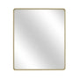 Tempered Glass Wall-Mounted Mirror with Gold Metal Frame