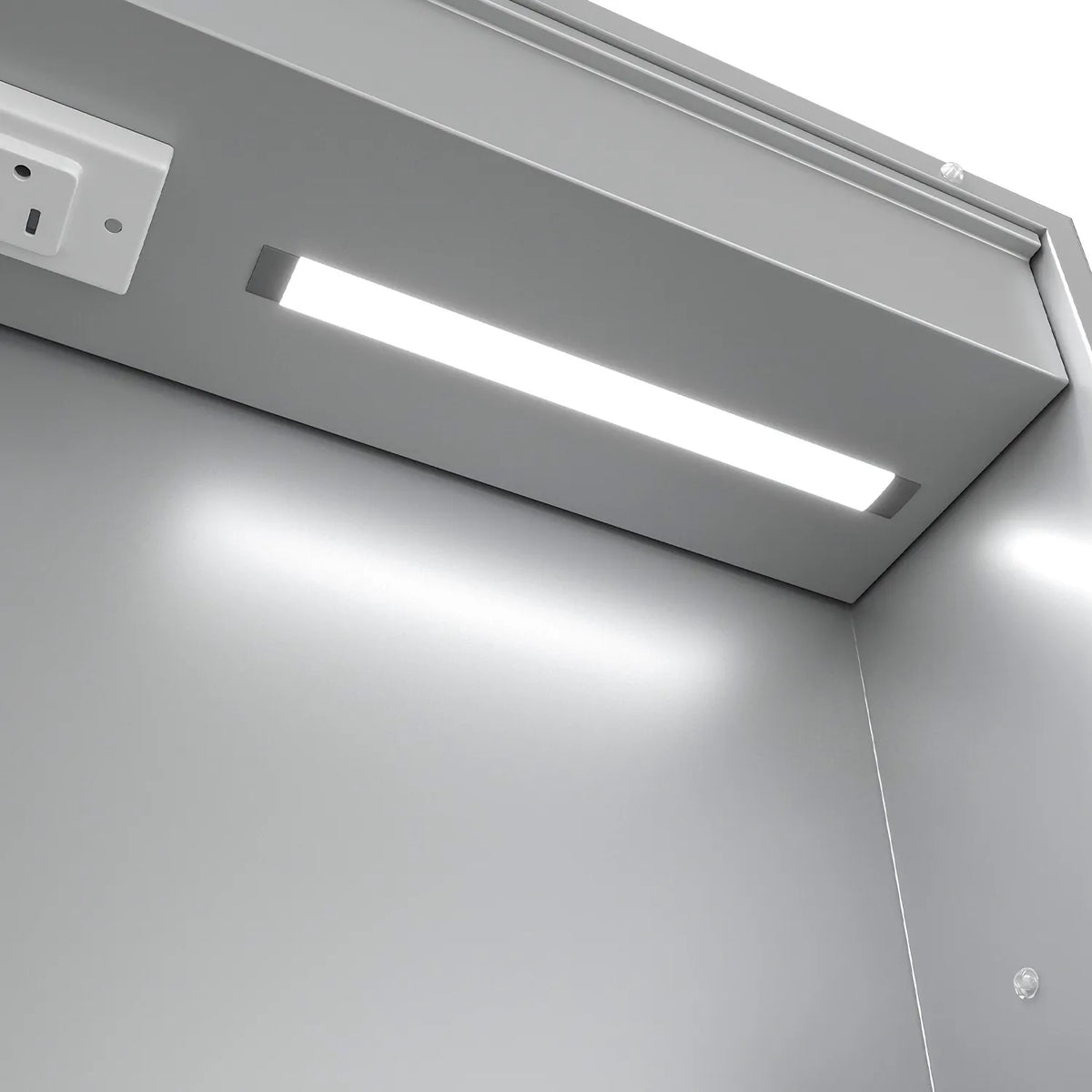 16"-96" Aluminum LED Medicine Cabinet with Anti-Fog Mirror, 3 Color Temperatures & Dimmable Lighting