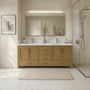 42"/55"/60"/72"/84" Warm Oak Freestanding Bathroom Vanity with Solid Wood Construction