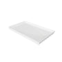 48"/60"x30"-36" White SMC Shower Base with Flamed Rock Slip-Resistant Surface, Left/Right Drain