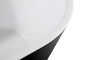 59 in. Acrylic Freestanding Soaking Bathtub with Toe-Tap Drain in Glossy White/Black