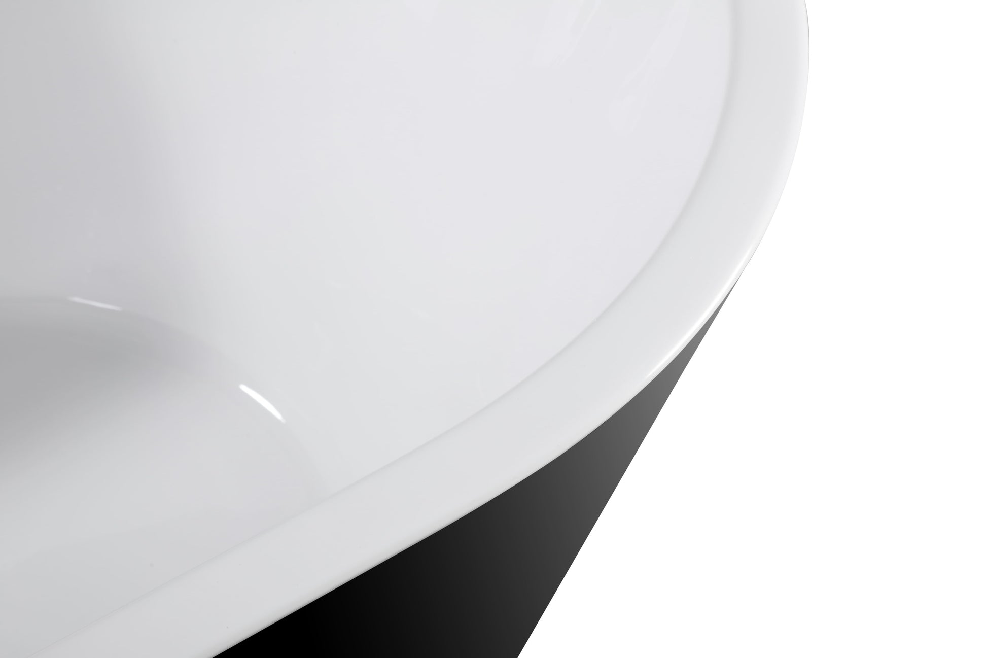 59 in. Acrylic Freestanding Soaking Bathtub with Toe-Tap Drain in Glossy White/Black