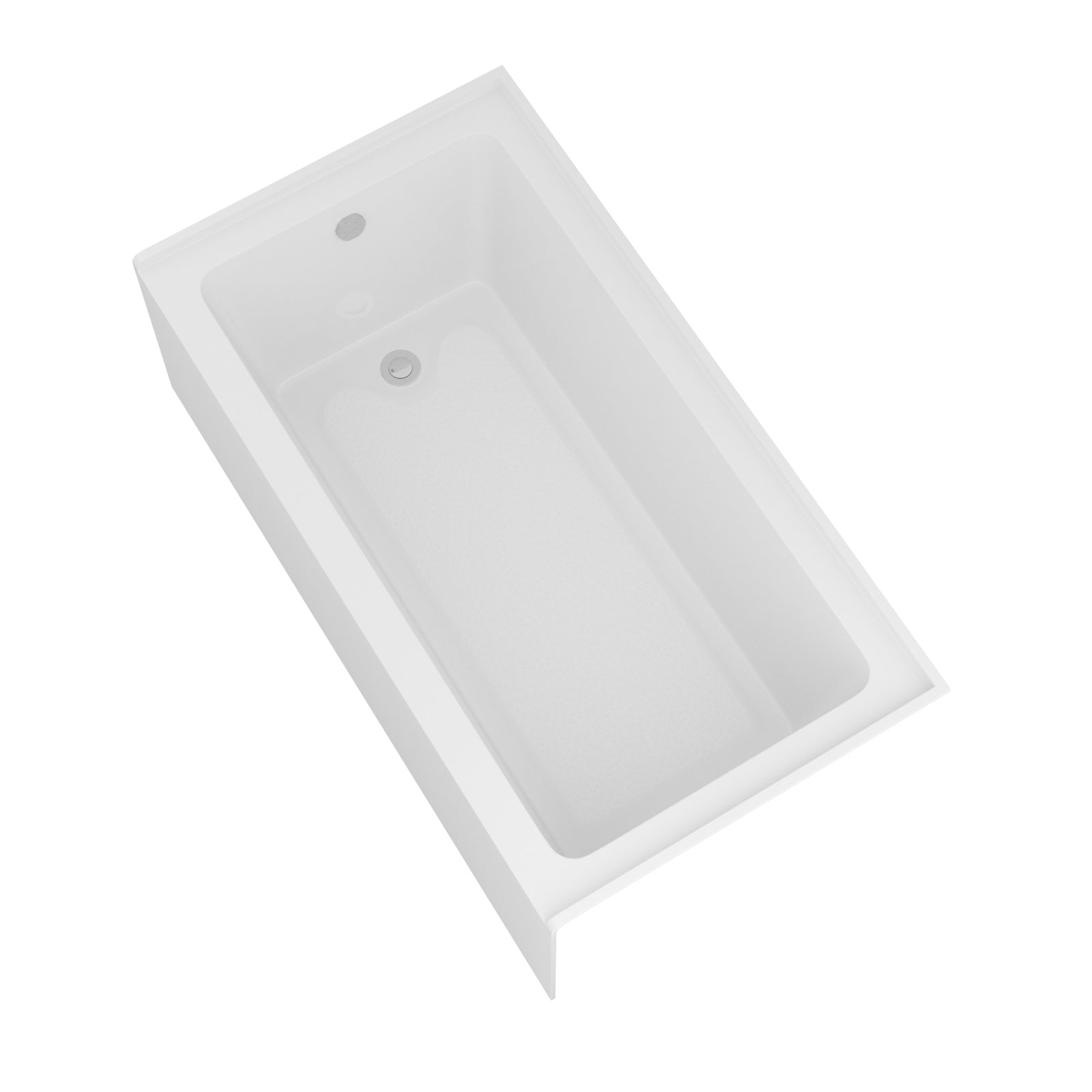 60 in. Glossy White Acrylic Alcove Soaking Bathtub with Integrated Skirt, Chrome Twist Drain and Overflow