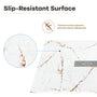 60"x36" White/Calacatta Curbless SMC Shower Base with Flamed Rock Slip-Resistant Surface, Center Drain